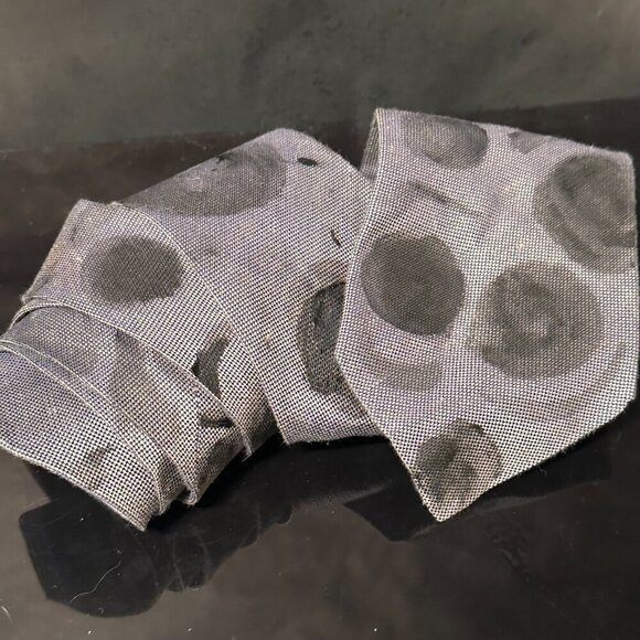 Roberto Cavalli Silk Tie Mens Necktie Gray Black Hand painted Abstract Neckwear - Picture 6 of 8